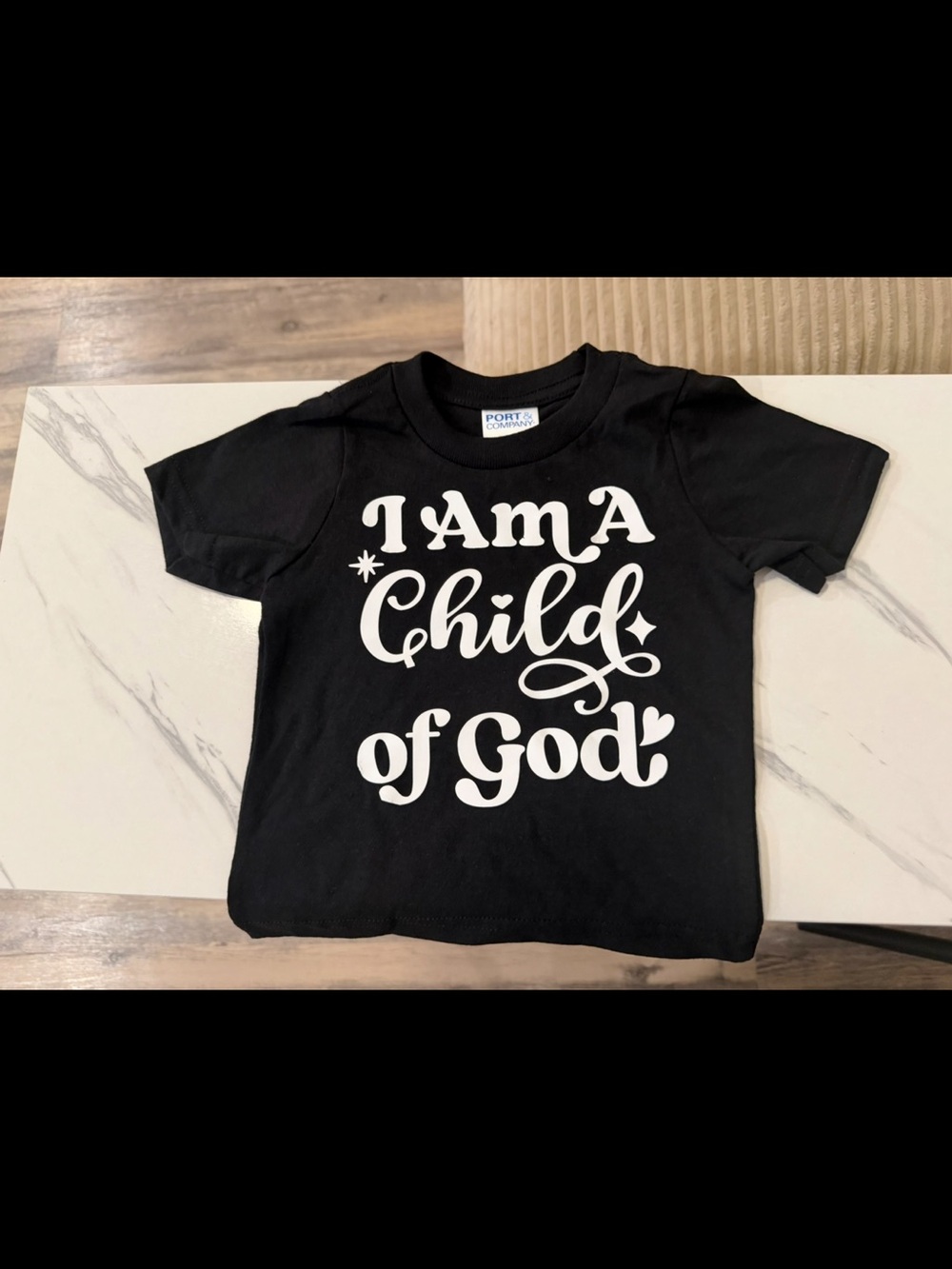 Black "I Am a Child of God" Kids Tee